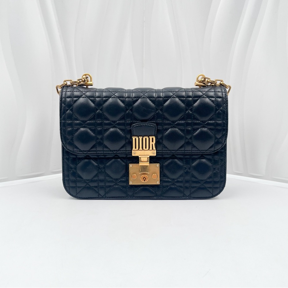 DIOR Addict Medium Flap Bag Black Quilted Lambskin